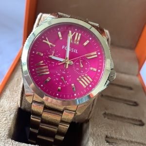 Gold and Hot Pink Watch